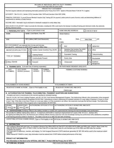 Af Form 40a: Understanding The Air Force Certificate