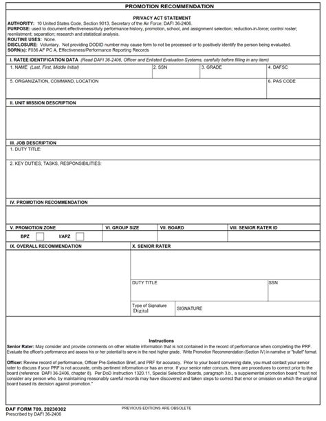 Af Form 709: Airmens Guide To Personnel Data Systems