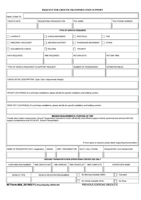 Af Form 868: Guide To Request For Supply Discrepancy