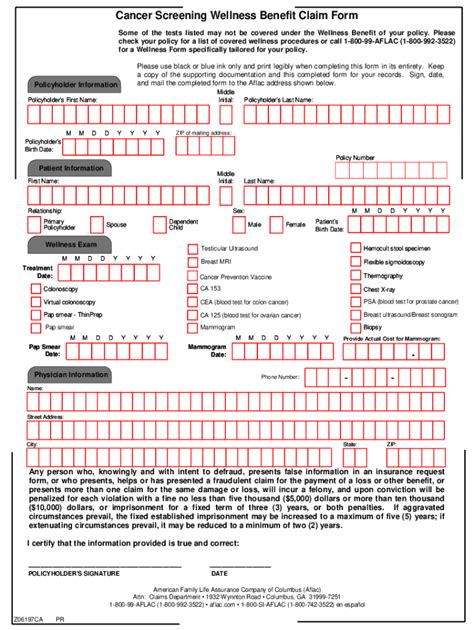 Aflac Cancer Screening Wellness Benefit Claim Made Easy