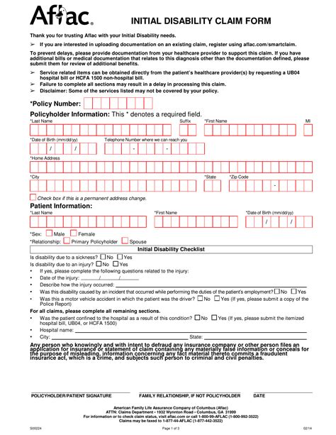 Aflac Initial Disability Claim Form: A Step-By-Step Guide