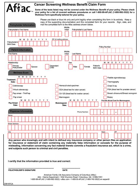 Aflac Wellness Claim Form: Easy Filing And Requirements Guide