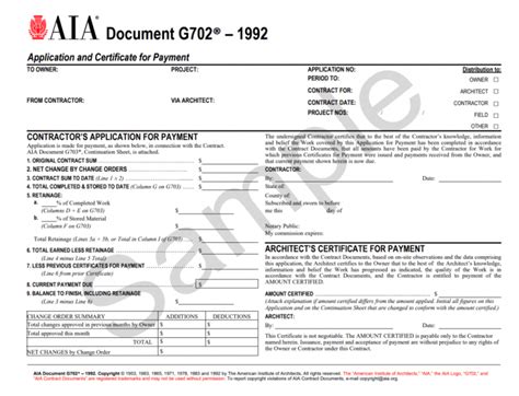 Aia G702 G703 Fillable Form: Easy Construction Payment Management