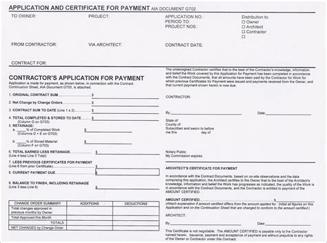 Aia G703: Contractors Application For Payment Form Guide