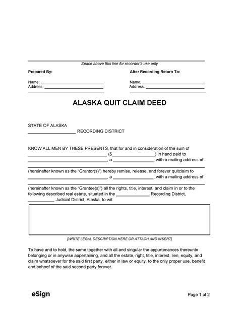 Alaska Quit Claim Deed Form: A Step-By-Step Guide