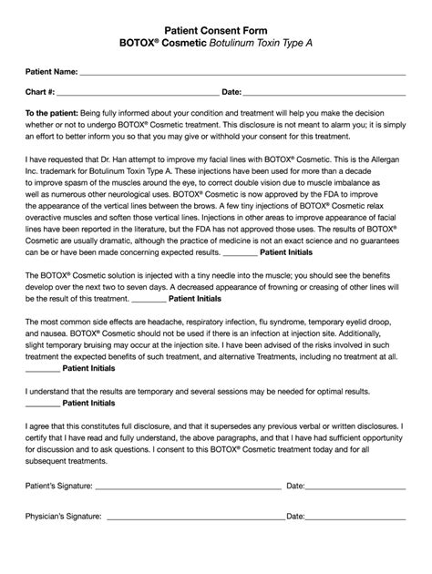 Allergan Botox Consent Form: Download And Print