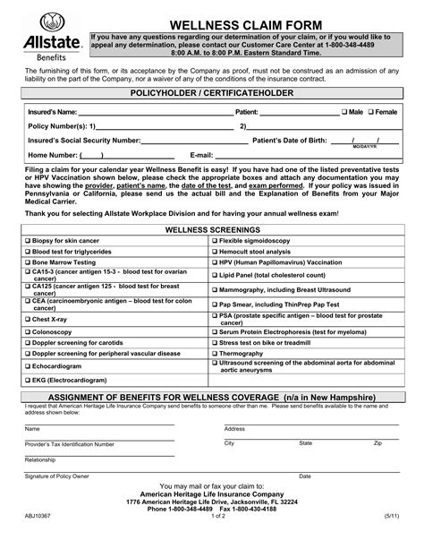 Allstate Benefits Wellness Claim Form: Easy Filing Guide