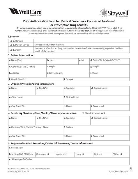 Allwell Prior Authorization Form For Wellcare