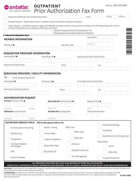 Ambetter Outpatient Prior Authorization Form Guide