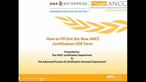 Ancc Voe Form: A Simple Verification Process Guide