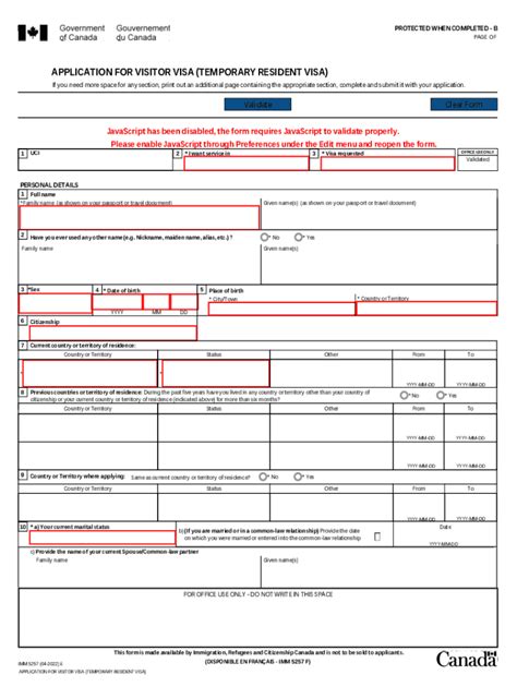 Application Guide For Imm 5257 Form