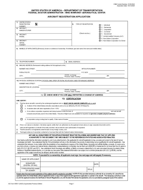 Apply For Aircraft Registration With Ac Form 8050-1