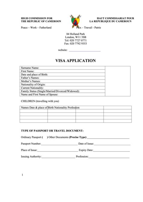 Apply For Cameroon Visa Online Application Form Easily