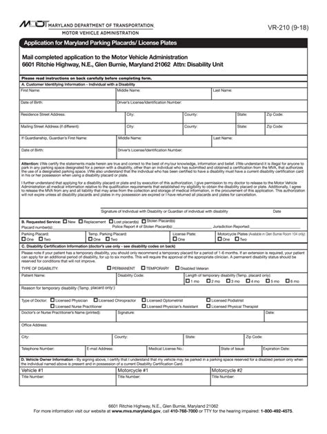 Apply For Mva Disability Placard Form With Ease