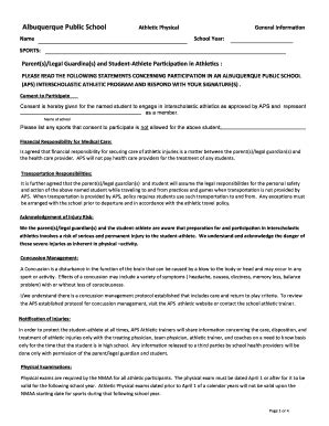 Aps Sports Physical Form Requirements And Guidelines