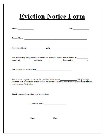 Arizona 30-Day Eviction Notice Form Free Template