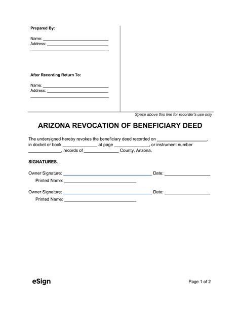 Arizona Beneficiary Deed Form: Secure Your Propertys Future