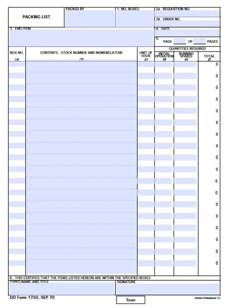 Army 1750 Form: Fillable And Printable Template Guide