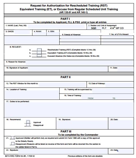 Army Reserve Form: Download And Fill Rst Form Online