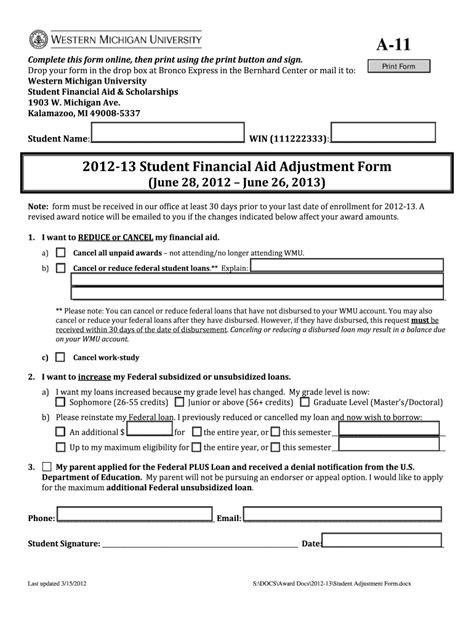 Asu Student Aid Adjustment Form: A Step-By-Step Guide