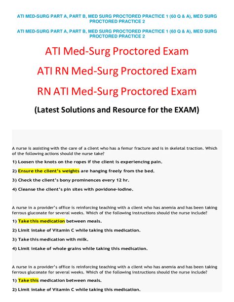 Ati Med Surg Proctored Exam 2019 Form B Secrets Revealed