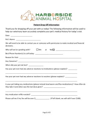 Banfield Drop Off Form: Simplified Pet Care Processing