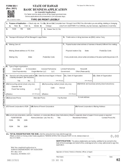 Bb1 Form Hawaii: A Guide To Filing With Ease