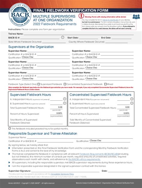 Bcaba Monthly Fieldwork Verification Form Made Easy