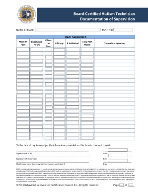 Bcaba Monthly Supervision Form: A Comprehensive Guide