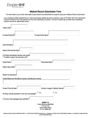 Bcbs Medical Records Routing Form: Simplified Submission Process