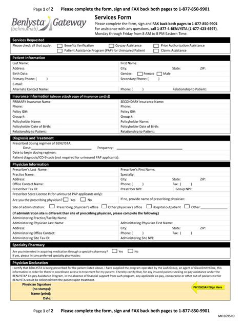 Benlysta Gateway Enrollment Form Guide And Instructions