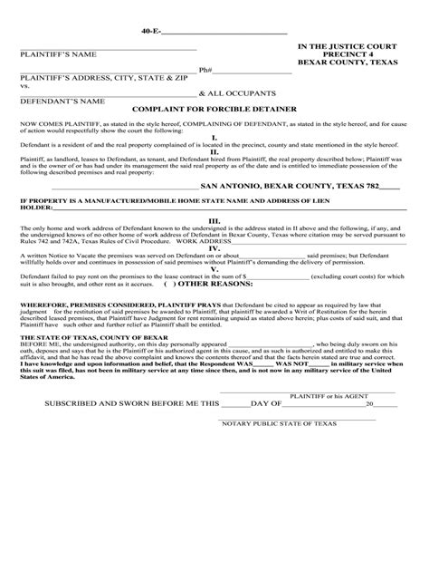 Bexar County Notice To Vacate Form Guide