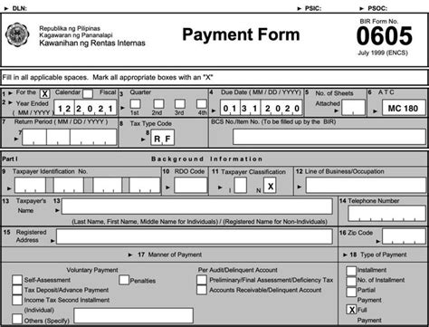 Bir Form 0605: A Comprehensive Guide For Taxpayers