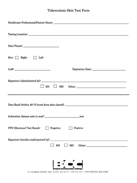 Blank Tb Skin Test Form: Understanding And Using It