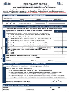 Bmcc Immunization Form: 5 Essential Things To Know