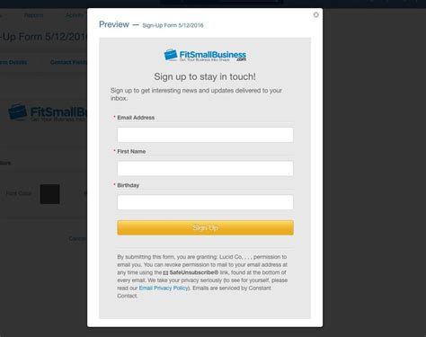 Boost Conversions With Constant Contact Signup Form