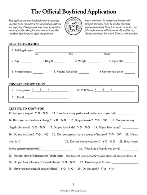 Boyfriend Application Google Form: Apply Now