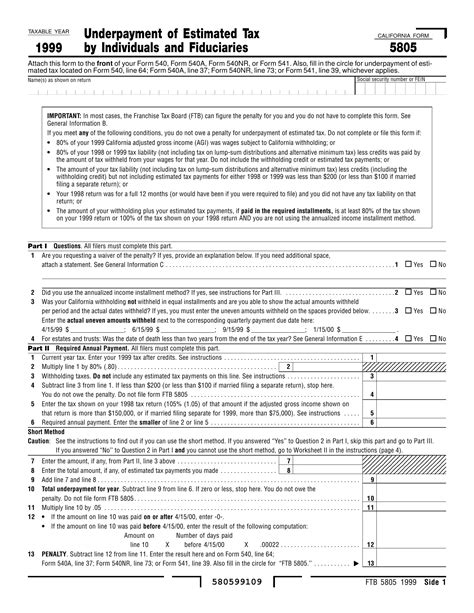 California Form 5805: What You Need To Know