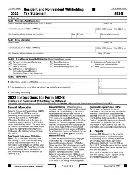 California Form 592-B: Understanding The Nonresident Withholding