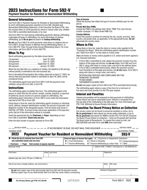 California Form 592 V: Solving Your Tax Withholding Needs