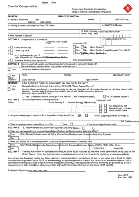 California Form Ca-7a: Claim For Refund Or Credit