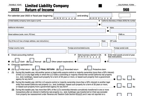 California Llc Tax Form 568: 5 Essential Filing Tips