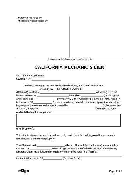 California Mechanics Lien Form: Free Download And Guide