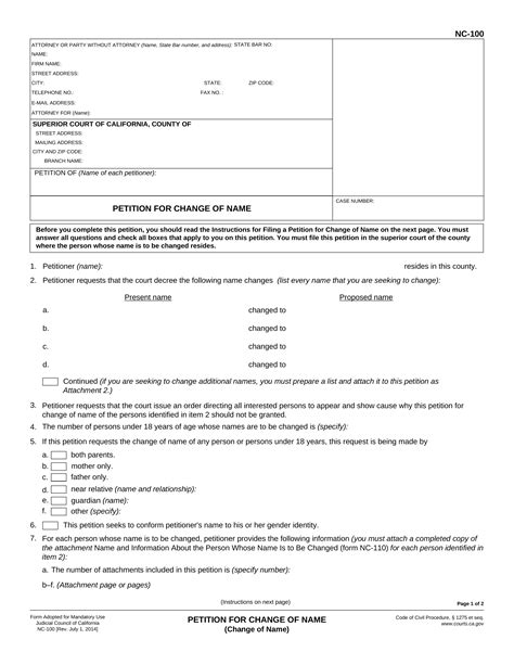 California Name Change Form: A Step-By-Step Guide