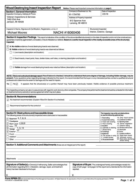 California Pest Control Contract: Npma-33 Form Explained