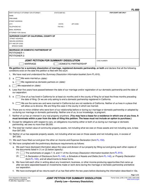 California Petition For Dissolution Form Fl-160: A Guide