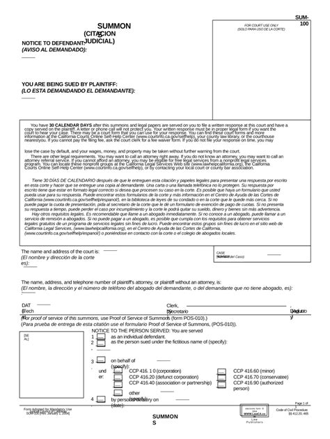 California Summons Form: A Step-By-Step Filing Guide