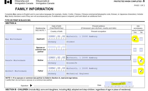 Canada Family Information Form Imm 5707 Guide