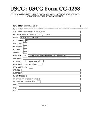 Cg-1258 Form: A Step-By-Step Filing Guide