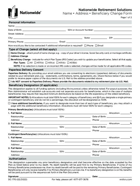 Change Beneficiary Nationwide With Ease: Simple Form Guide